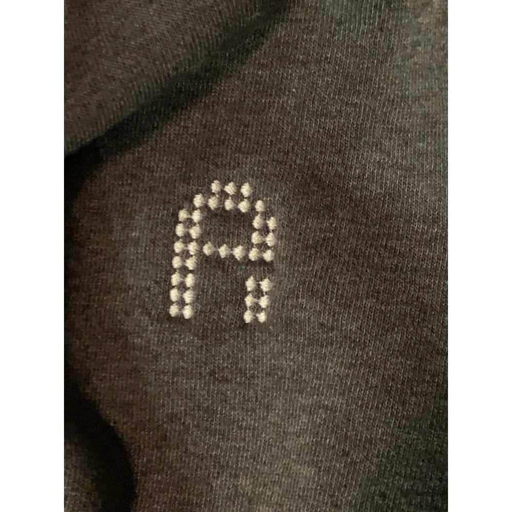 The North Face Hoodie Sz Small Black Sleeve Embroidered Fleece Pullover